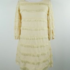 Anthropologie Karlie Light Pink Fringe dress Small